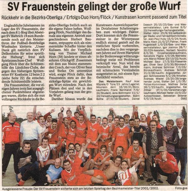 SVF Meister 2002 Artikel Wiesbadener Kurier
